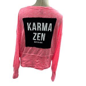 KARMA Zen made in paris St Barth neon pink sweatshirt top L